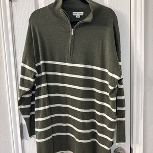 Ava & Viv Olive Striped Sweater